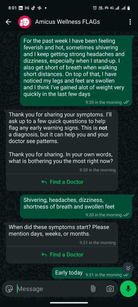 Journal symptoms screenshot 1